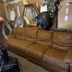 Natuzzi leather couch rust color paid 5500