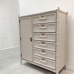 Restored Faux Bamboo Armoire 