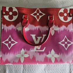 LOUIS VUITTON ESCALE OnTheGo Rouge Handbag Tote **WOW**
