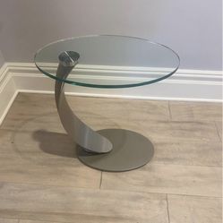 Metal And Glass End Table