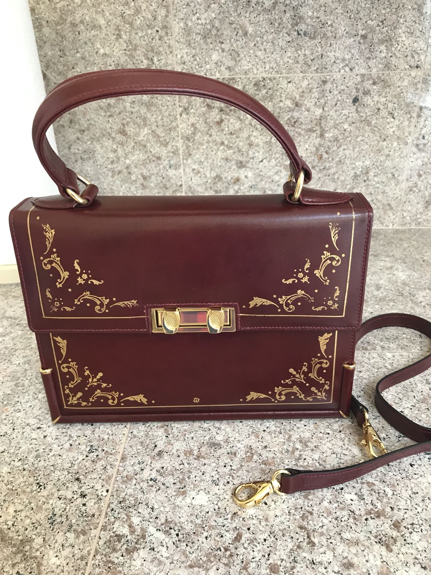 MICHEL ANGELO (KELLY PURSE) From ITALY with Gold inlay