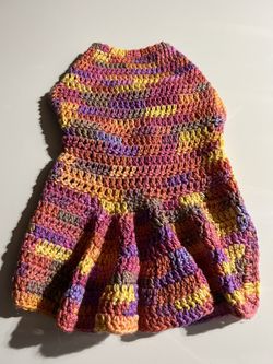 HAND-CROCHETED PET SWEATER DRESS