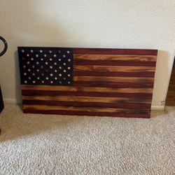Homemade Wooden American Flag 