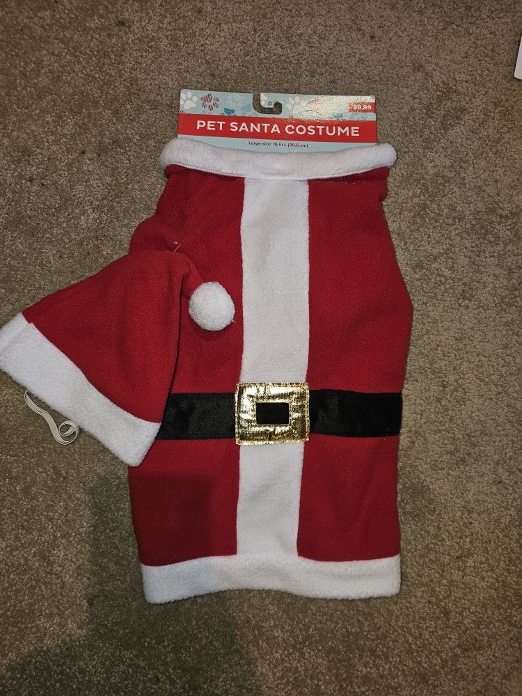 Pet Santa Costume 16 Inch In Length