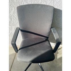 Black Fabric Office Guest Chair with Armrests