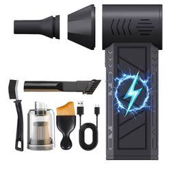 New 3-in-1 Cordless Compressed Air Turbo Fan/Vacuum Portable Mini 100,000 RPM Small Powerful Blower Fan with LED Light Rechargeable