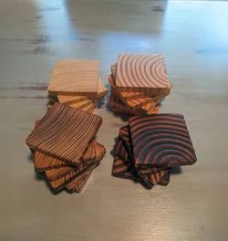 Handmade Wooden Coasters Pack Of 12
