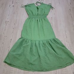 Entro Green Gingham Maxi Dress