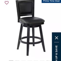 Broadmoor Swivel Extra Tall Black Leather Bar Stools