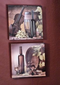 Set of 4 Wine Theme Canvas Prints