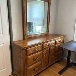 Free Solid Wood Dresser With Mirror 