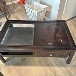 Dark Brown / Black Coffe Table And End Table