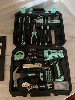 DEKOPRO 126-Piece Tool Set with 8V Cordless Drill