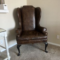 Vintage Leather Wing chair  500$