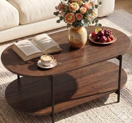 (Small Damage) Oval Coffee Table for Living Room