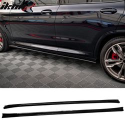 Fits 2018-2025 BMW G01 X3/G02 X4/F97 X3M/F98 X4M IKON Style Side Skirts Gloss Black