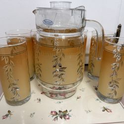 MCM Alpine Cuisine Pitcher & 6 Glasses