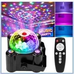 Laucnpty Disco Ball Party Lights Sound Activated Strobe DJ Stage Lighting for Indoor Room Outdoor Dance Floor Parties Birthday Rave Home Karaoke Hallo