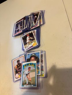 33 Old Baseball Cards in cases