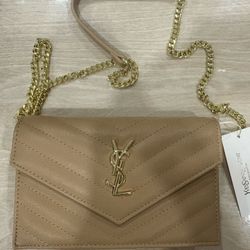 Ysl Envelope Crossbody Bag Beige 