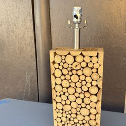 Wood Lamp Tall Real Wood 