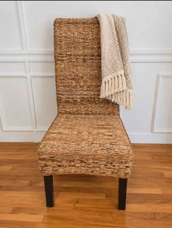 Avita Natural Woven Abaca Accent Chair - Solid Wood- Excellent Condition