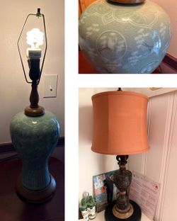 Large Celadon Ceramic Table lamps