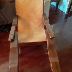 Teak wood and cane versatile chair