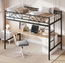 Metal Twin Loft Bed Frame – Space Saver – $120 OBO
