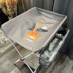 Baby Changing Table, Waterproof Foldable Diaper Change Station with Storage