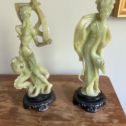 Pair Of Green Statues