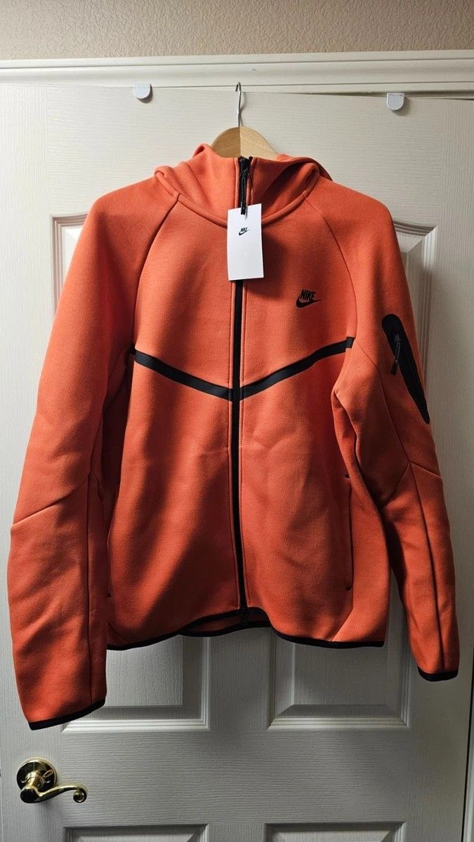 Nike Sportswear Tech Fleece Full Zip Hoodie & Pants  Orange Mens Medium
