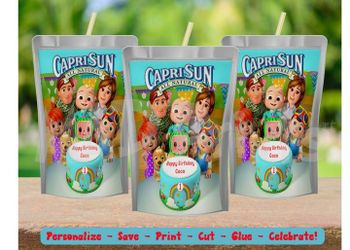 Cocomelon. 12 Capri Sun Personalized Labels