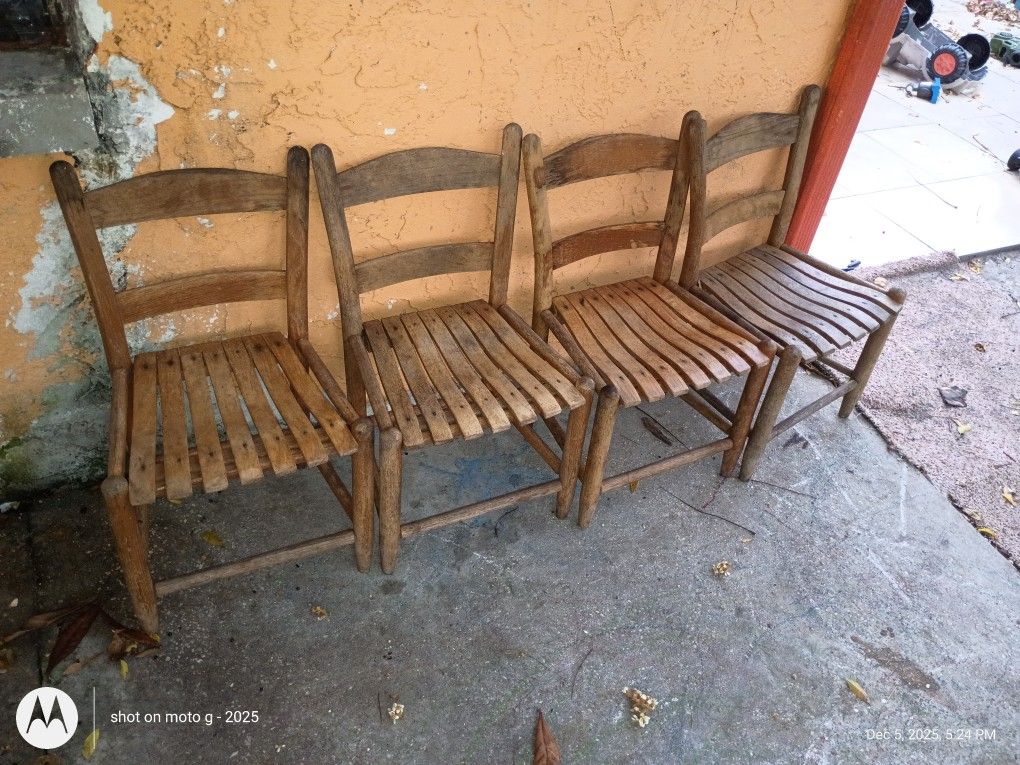 Real Wood Vintage Kids Chairs In Good Condition