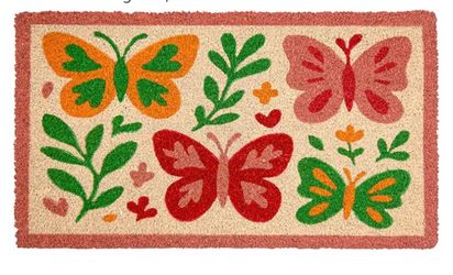 New MAINEVENT Butterfly Welcome Mat 30x17 Inch, Spring Porch Doormat Coir