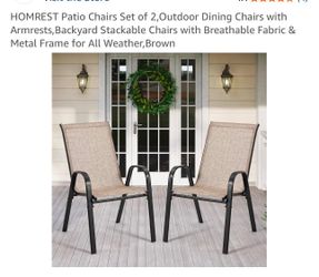Patio Chairs Set of 2,Outdoor Dining Chairs