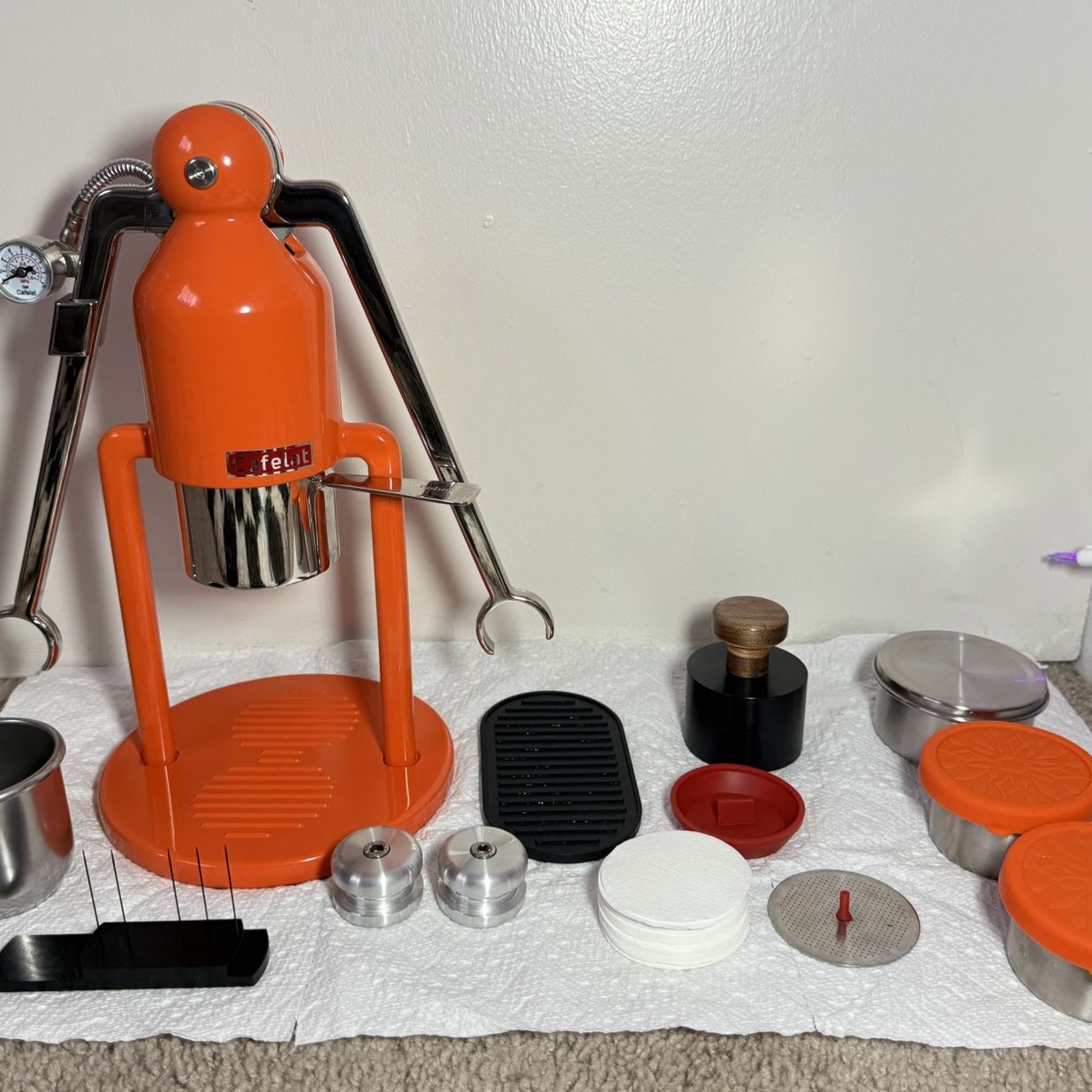 Cafelat Robot Manual Espresso Maker and starter kit for Sale in