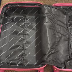 Pink carry on suitcase
