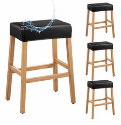 PU Leather Bar Stool Covers Rectangular, 100% Waterproof Stool Covers Rectangle