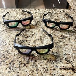 Set Of 3 Walt Disney World MGM Studios Star Tours Attraction 3D Ride Glasses 1990s