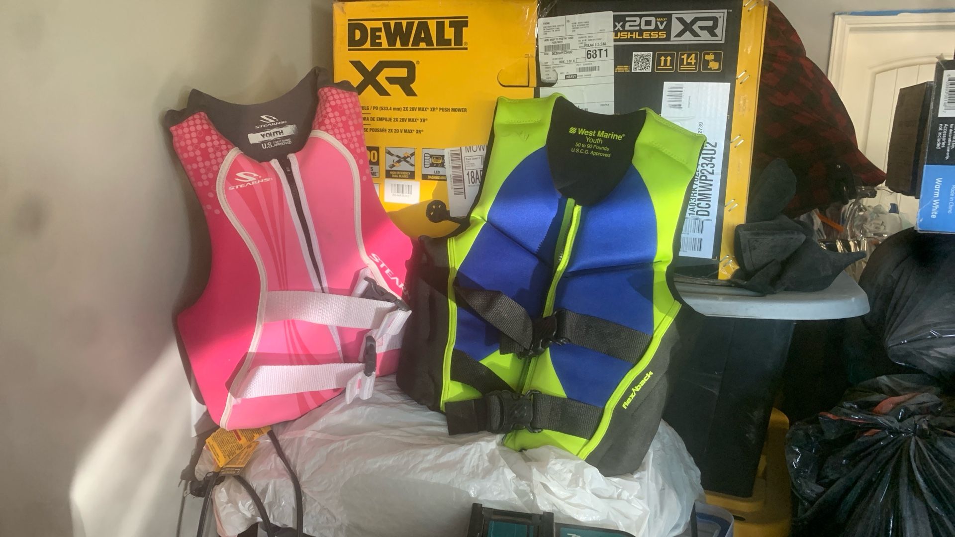 Kid life jackets $10 each. 