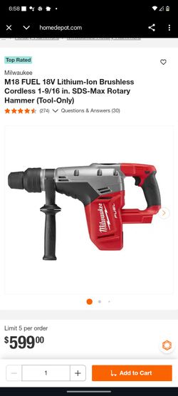 M18 FUEL 18V Lithium-Ion Brushless Cordless 1-9/16 in. SDS-Max Rotary Hammer (Tool-Only)
