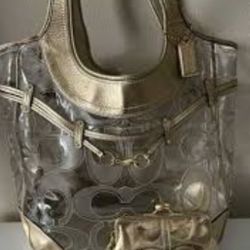 XL Coach Logo Clear Tote/ Stadium Bag