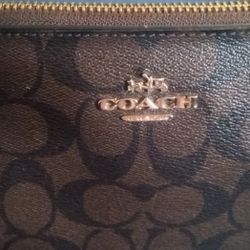 Coach Top Handle Signature Pouch Purse Handbag