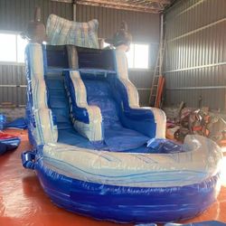 NEW 16FT Dolphine Water Slide With Detachable Pool