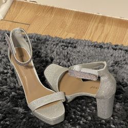 Glitter Silver Heels