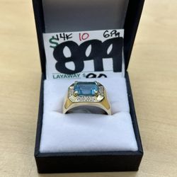 14kt Ring Blue Stone