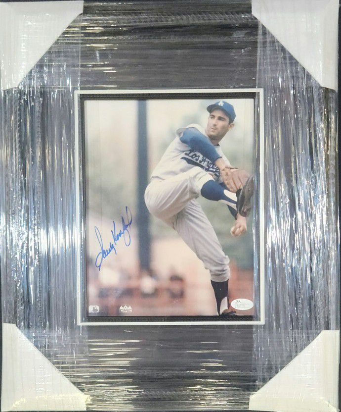 Dodgers Sandy Koufax Signed, JSA-Certified, Custom-Framed Photo Display Piece 