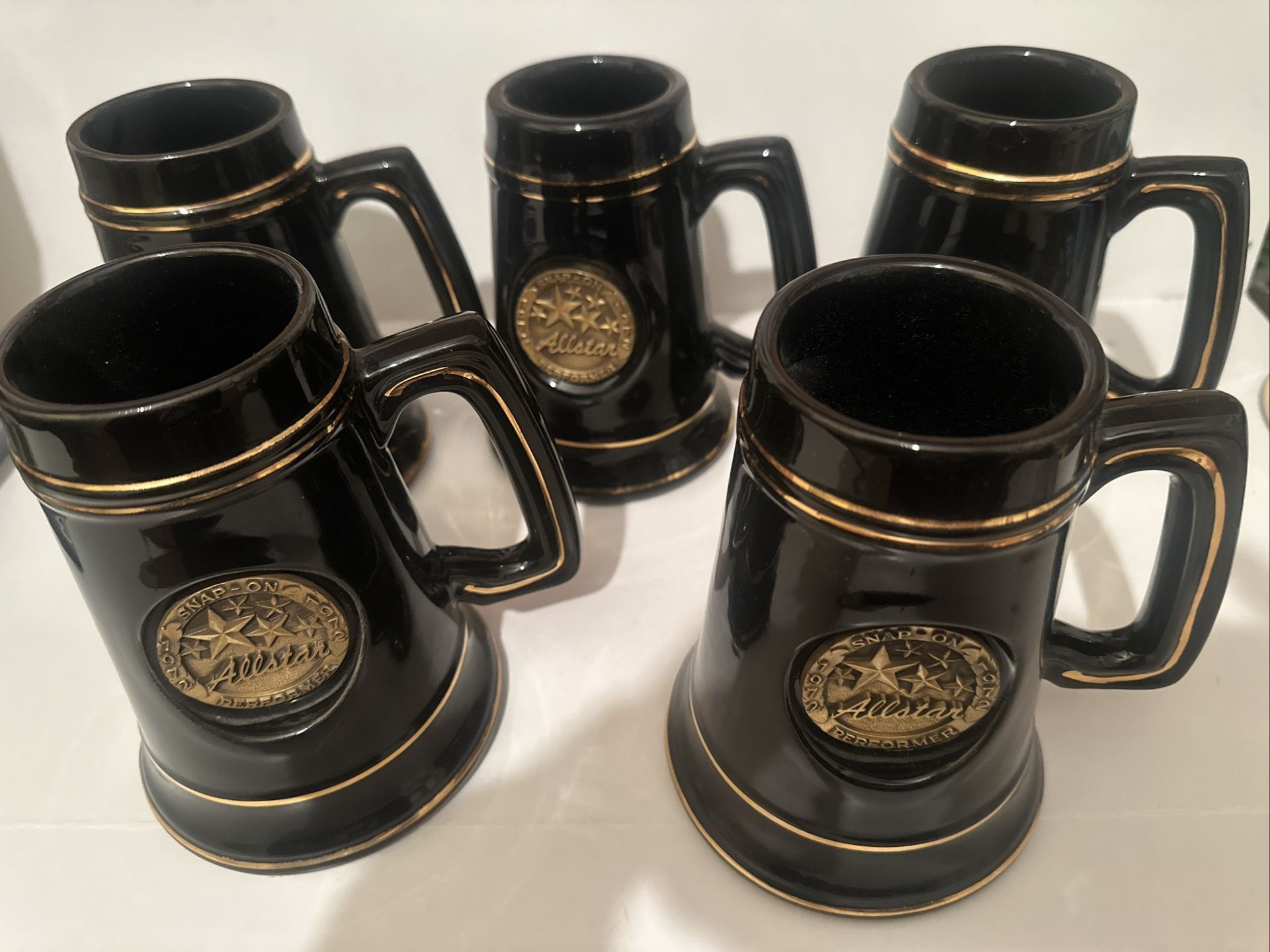 Ceramic Mug Snap On Tools Allstar Performer 1972 5 Pieces