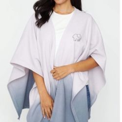NWT Ivory Ella Gradient Cape - Light Purple and Gray